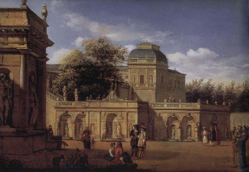 Jan van der Heyden Baroque palace courtyard Spain oil painting art